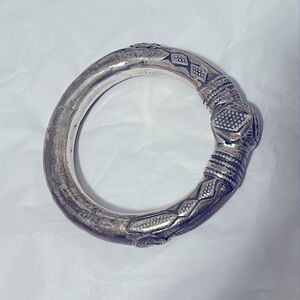 Sterling silver antique vintage Rajasthani bangle bracelet
